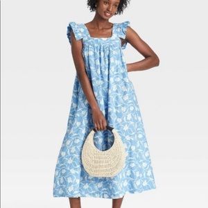 A New Day Short Ruffle Sleeve A-Line Dress - Women’s Large